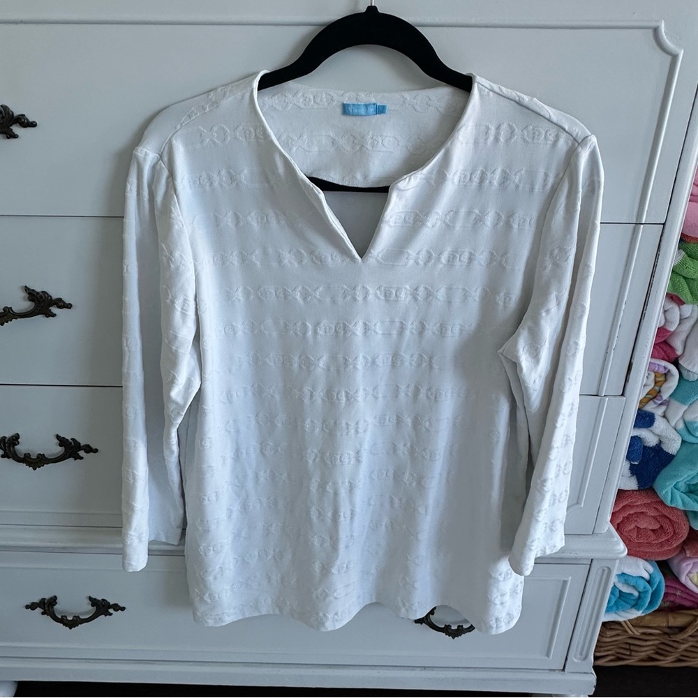 J MCLAUGHLIN Texture White Top